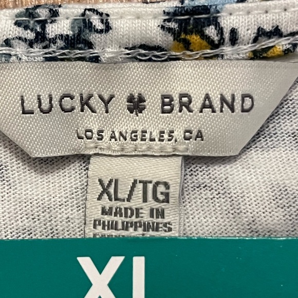 NEW!! LUCKY BRAND Sz XL Gathered Front Pullover Top Cottagecore Boho Floral - Picture 5 of 11